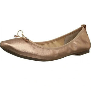 Jessica Simpson Nalan Leather Rose Gold Ballet Flats Casual Career Size 7.5
